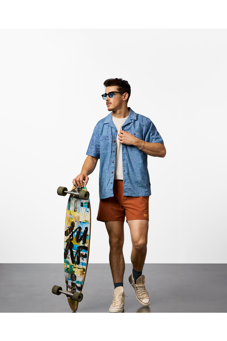 Afuera Button Up Shirt - Print - Men's, Alternate, color, Cenotes Azure