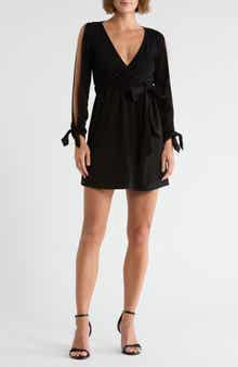 GO COUTURE Long Sleeve Wrap Dress
