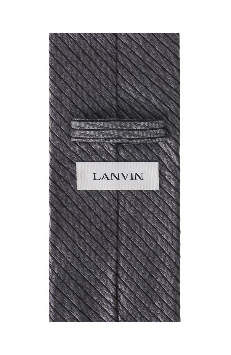 Lanvin Silk Chevron Striped Tie, Alternate, color, Grey