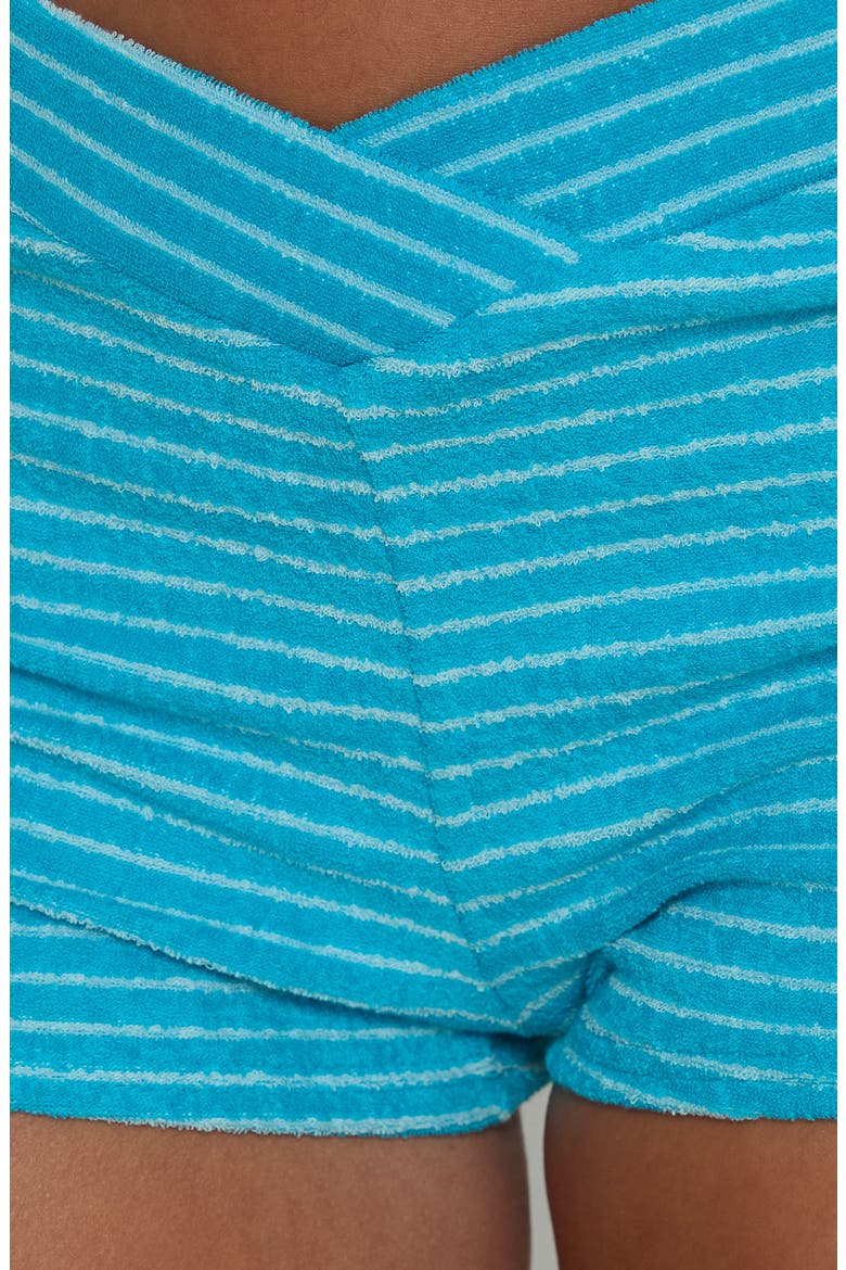 Jovian V-Waist Terry Shorts, Alternate, color, BLUE STRIPE