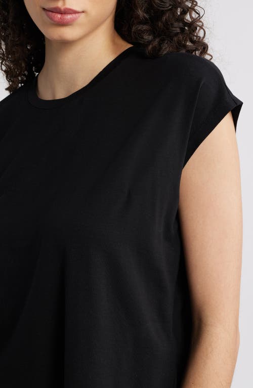 Eileen Fisher Crewneck Stretch Jersey Top In Black