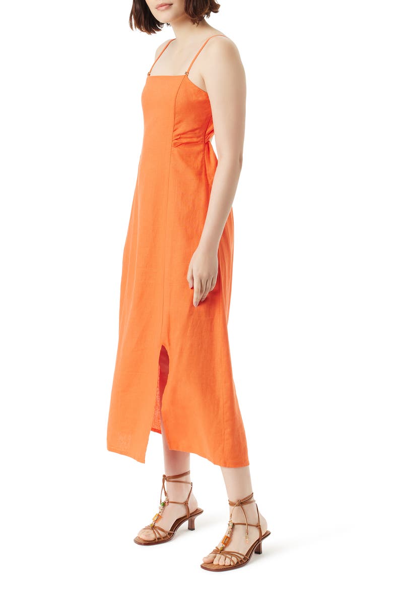 Merisa Cutout Linen Blend Sundress, Alternate, color, TIGERLILY