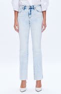 Bayeas High Waist Raw Hem Side Slit Bootcut Jeans