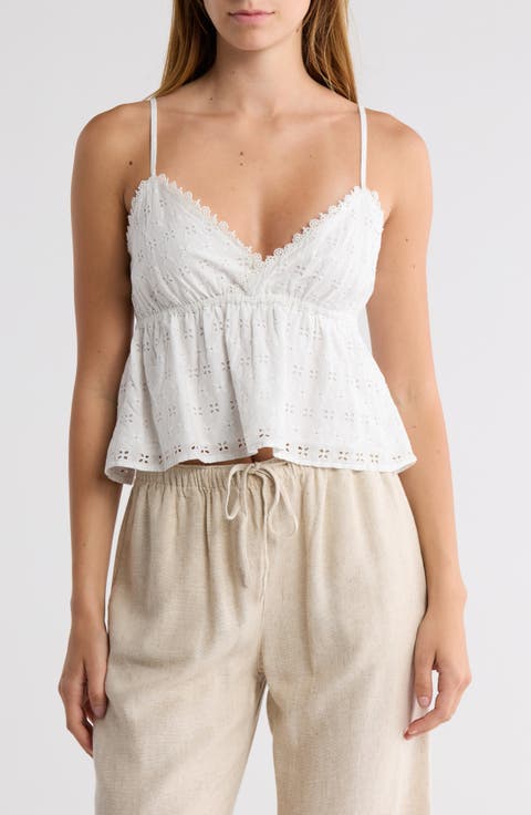 Pretty Eyelet Peplum Cami