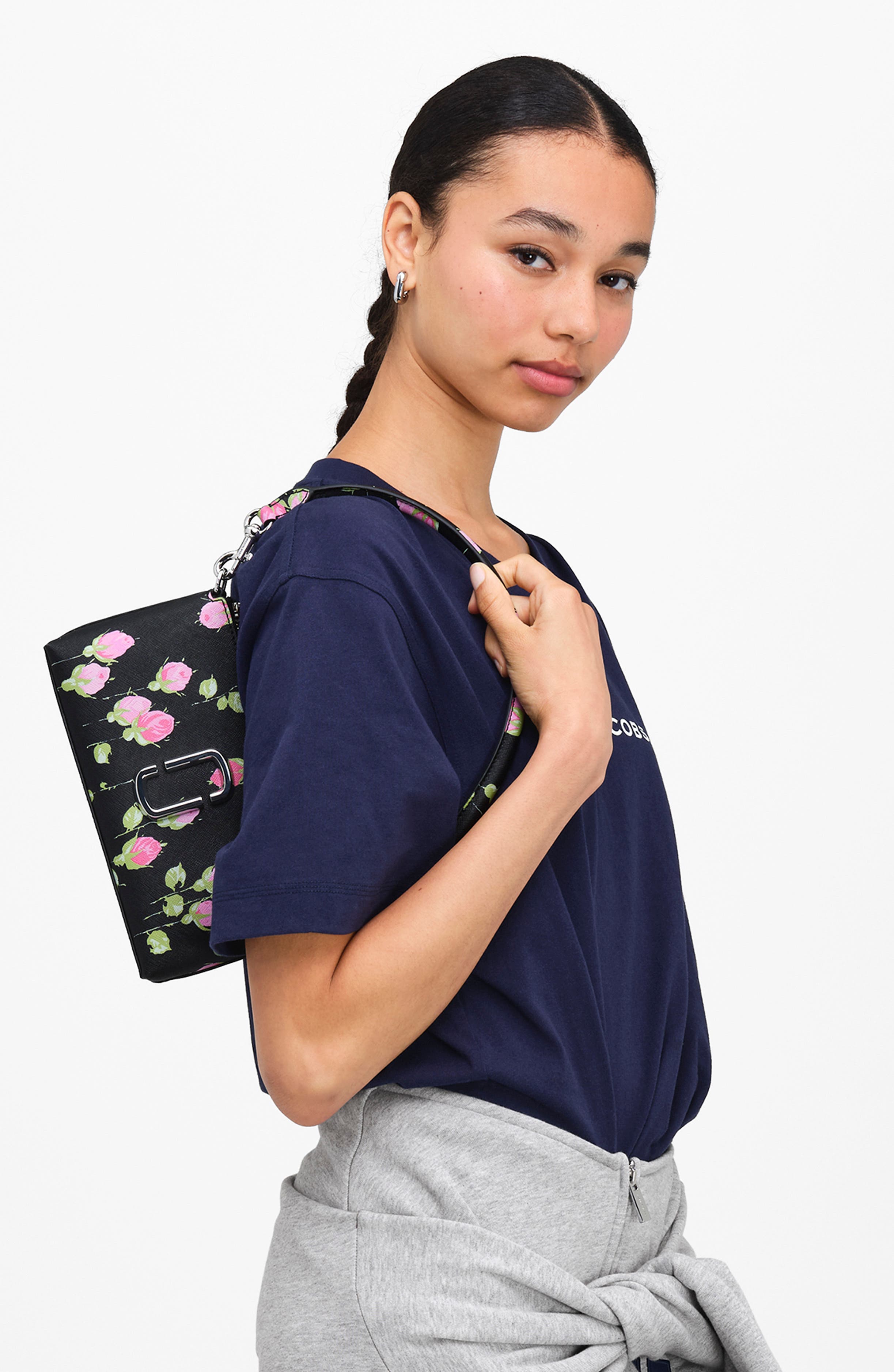 Snapshot Convertible Floral Shoulder Bag, Alternate, color, BLACK MULTI