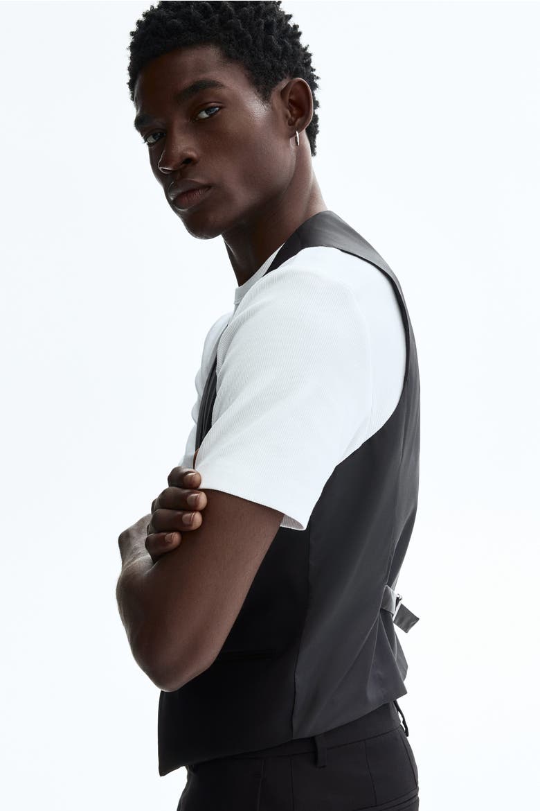 Slim-Fit Suit Vest, Alternate, color, Black