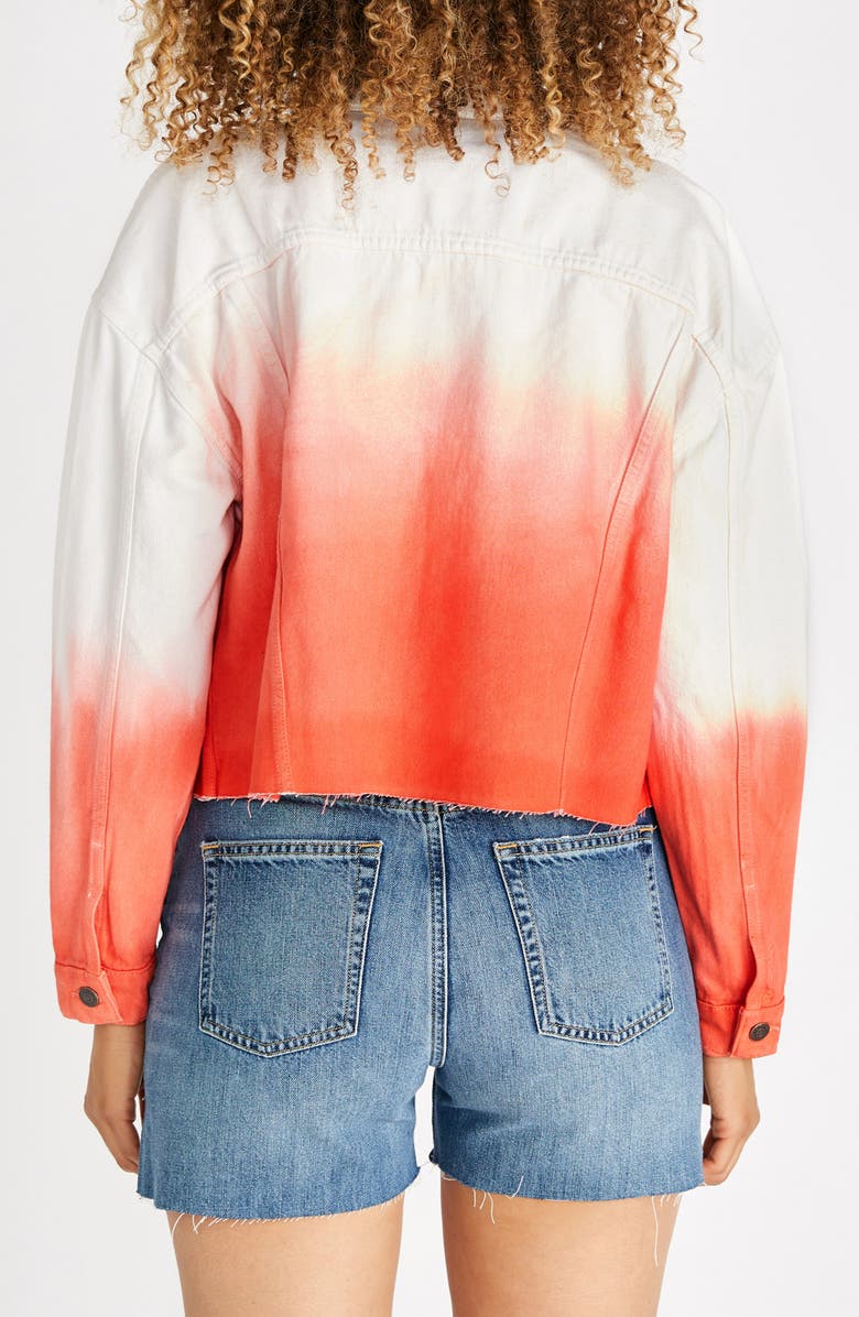 ÉTICA Elena Dip Dye Crop Denim Jacket, Alternate, color, 