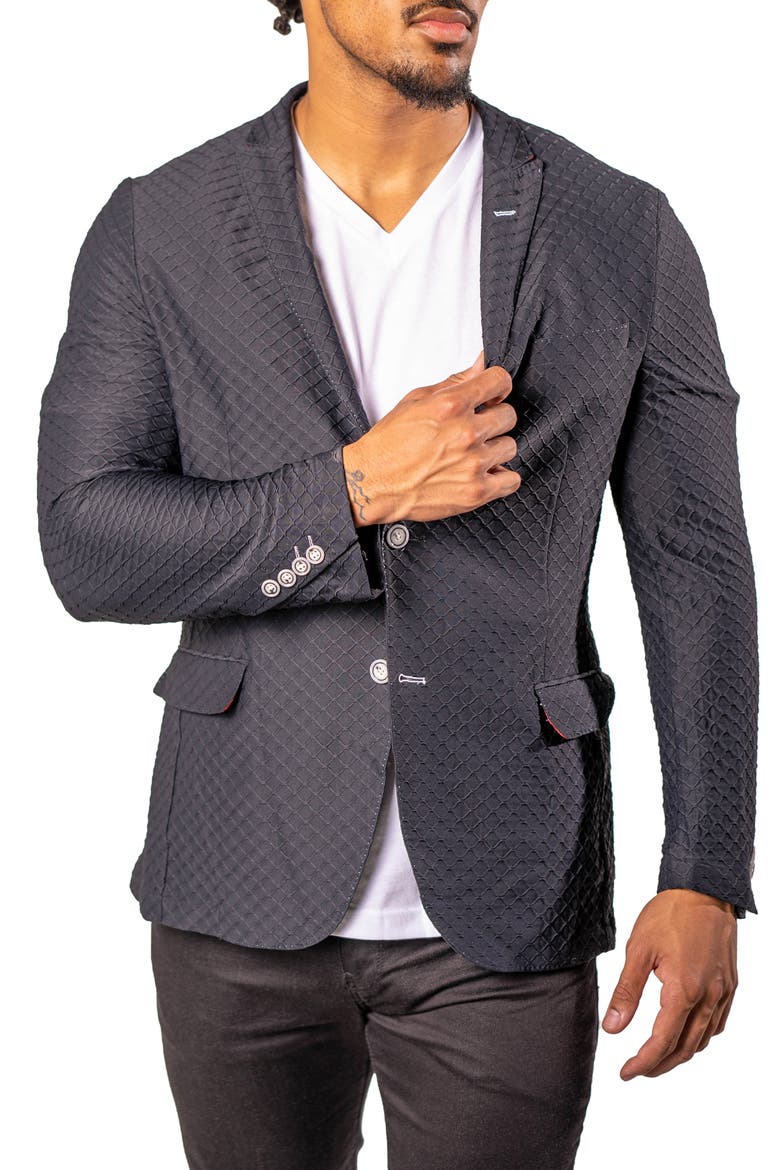 Unconstructed Stretch Black Blazer, Alternate, color, BLACK