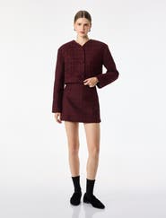 Koton Tweed Plaid A-Line Mini Skirt