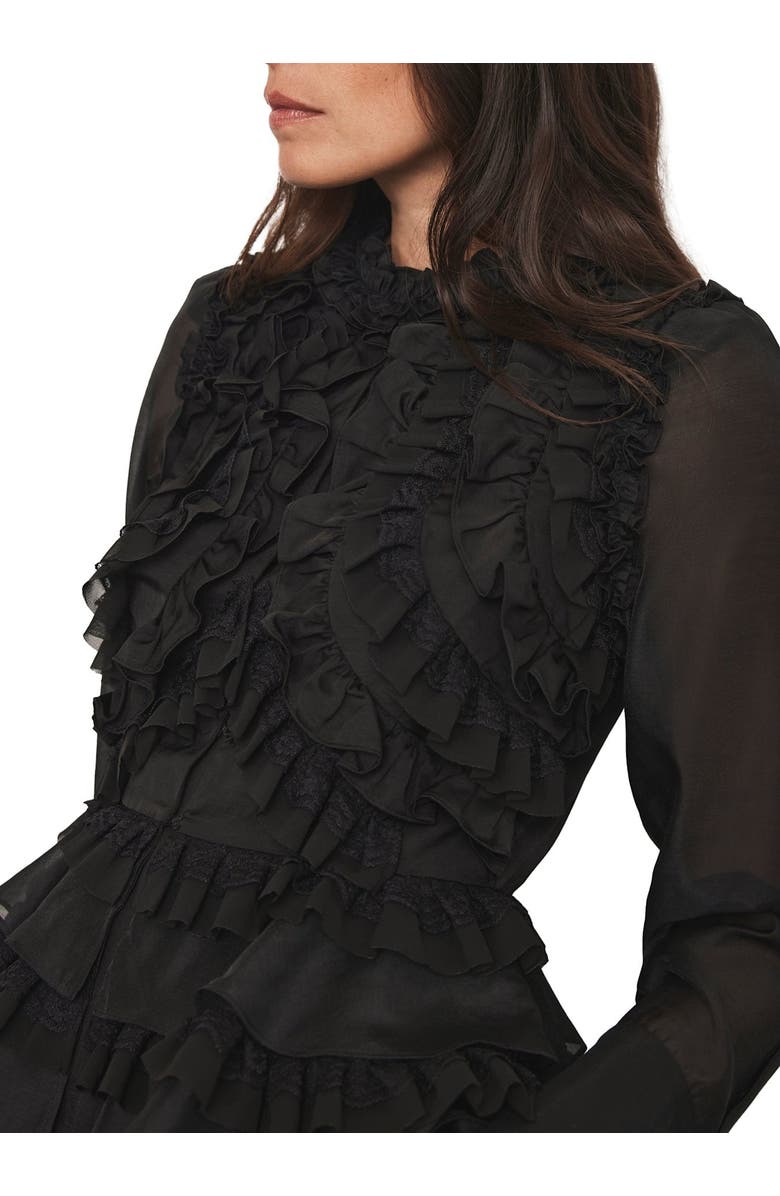 MINT VELVET Ruffle Detail Blouse, Alternate, color, Black