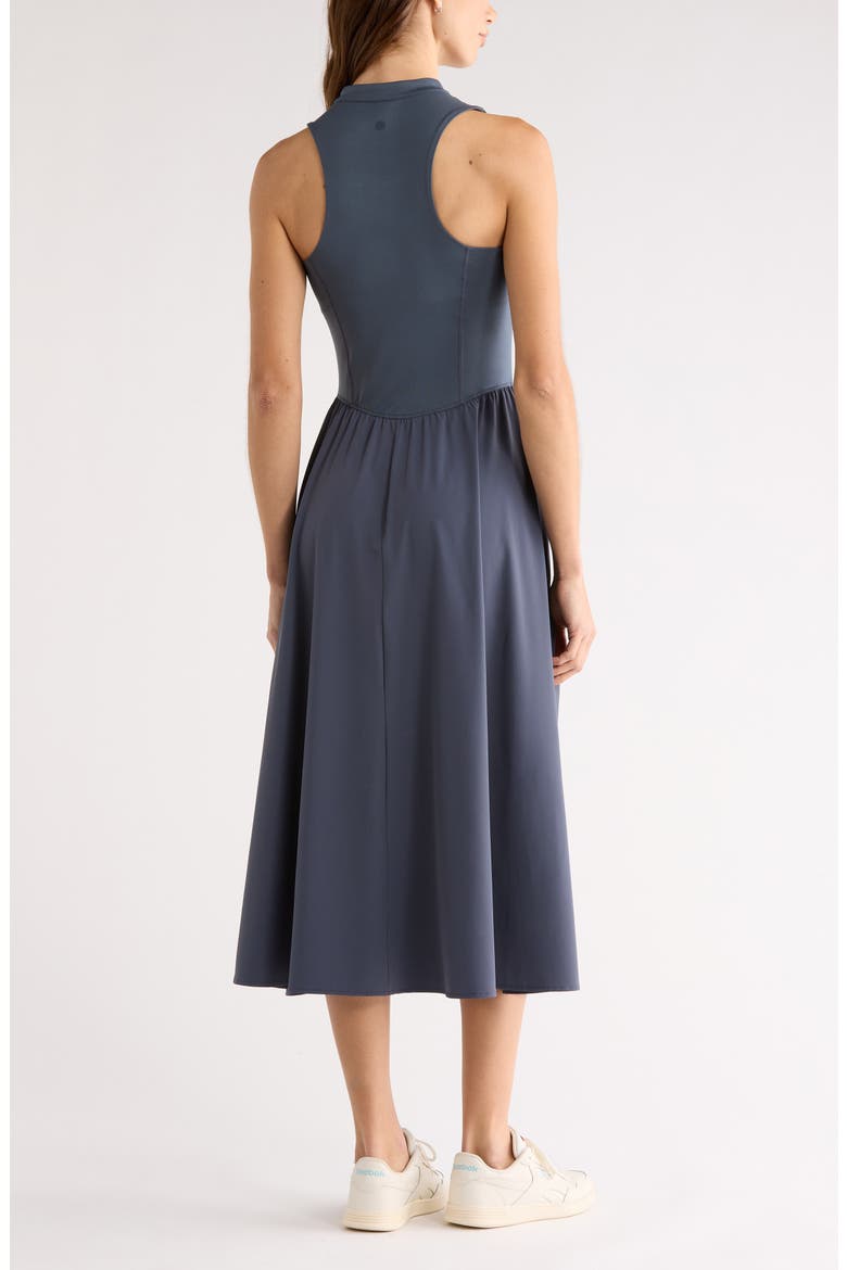 Atlas Zip Front Sleeveless Midi Dress, Alternate, color, NAVY ARMADA