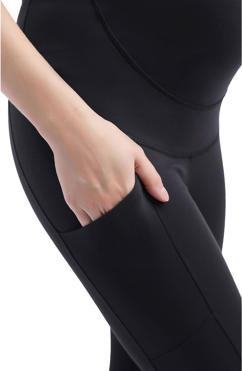 Kimi & Kai Joi Belly & Back Support Pocket Maternity Leggings, Alternate, color, Black