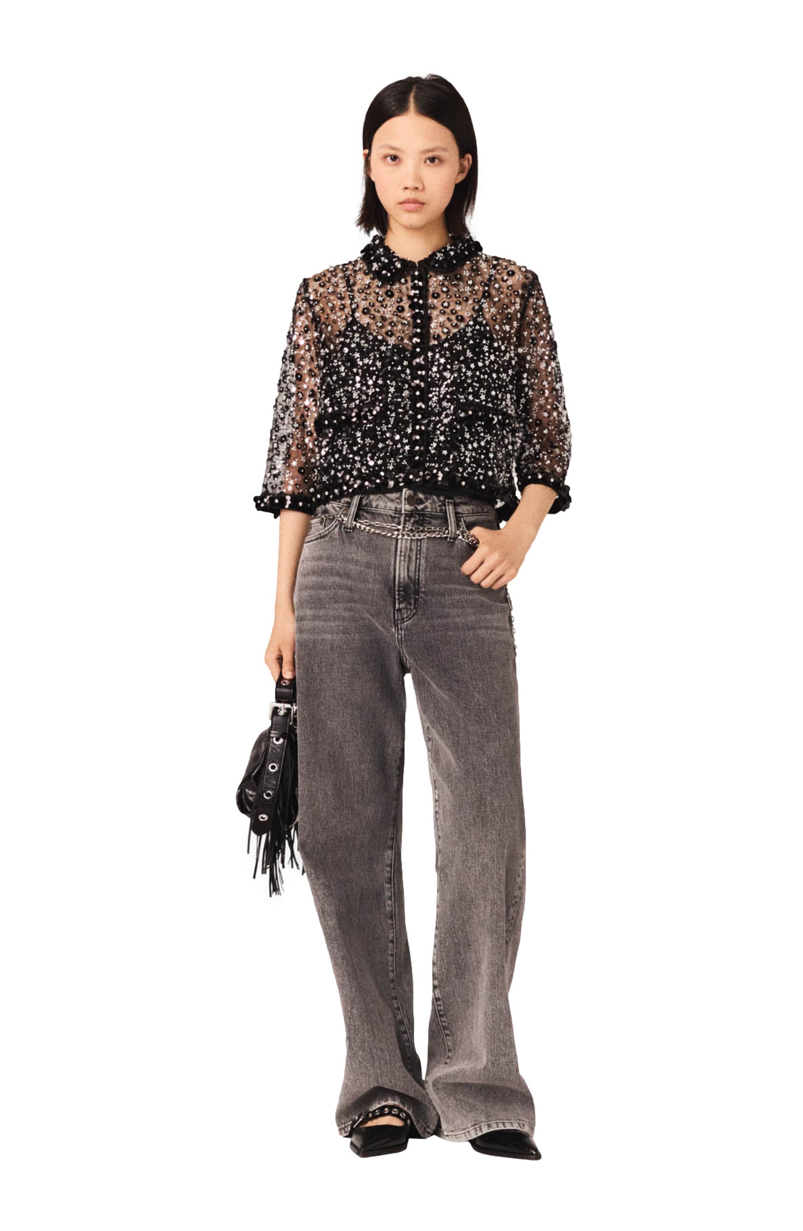 Floral rhinestone polo - image 2
