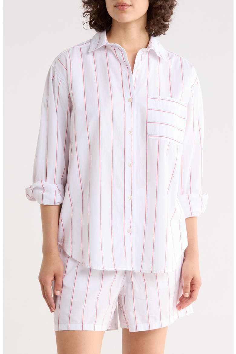 Alaina Stripe Shirt, Main, color, CRANBERRY/ SKYWAY