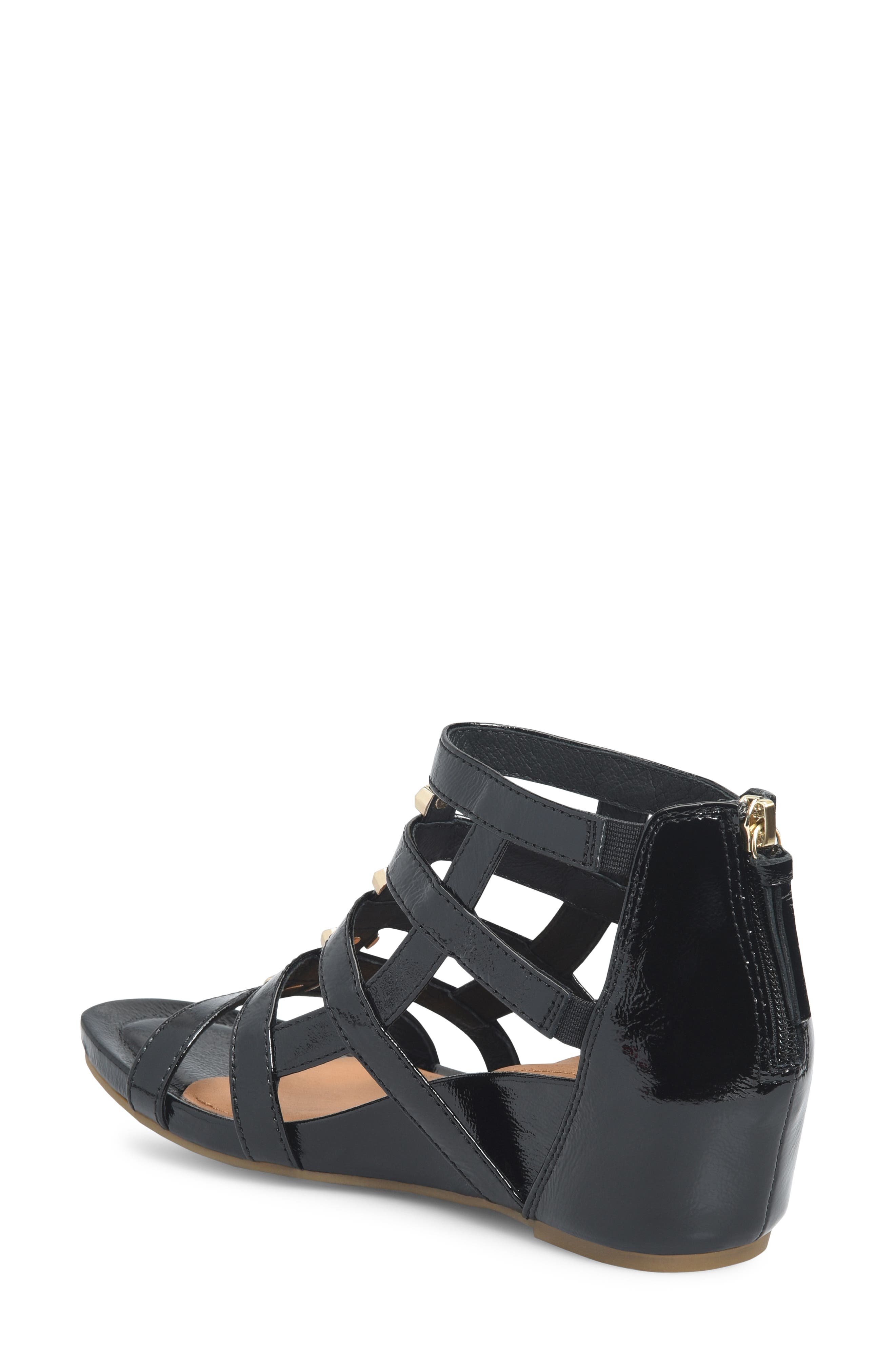 Rio II Strappy Wedge Sandal, Alternate, color, BLACK PATENT
