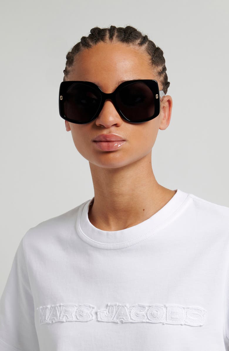 Marc Jacobs 56mm Geometric Square Sunglasses, Alternate, color, 