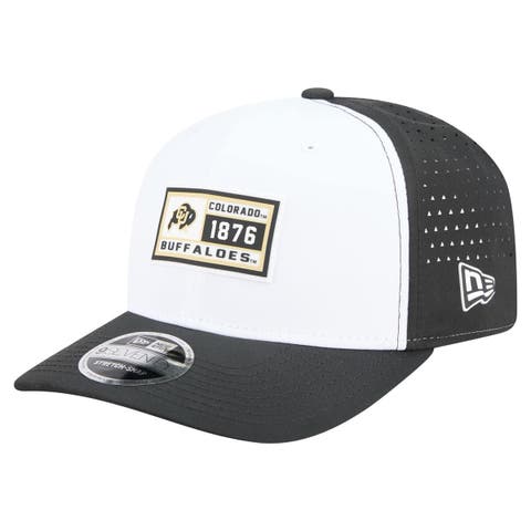 Men's New Era White/Black Colorado Buffaloes Perforated Patched 9SEVENTY Adjustable Hat