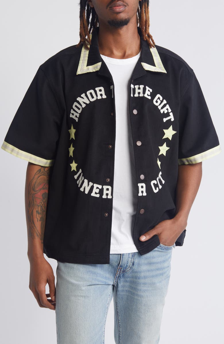 HONOR THE GIFT Tradition Short Sleeve Snap-Up Shirt, Main, color, 