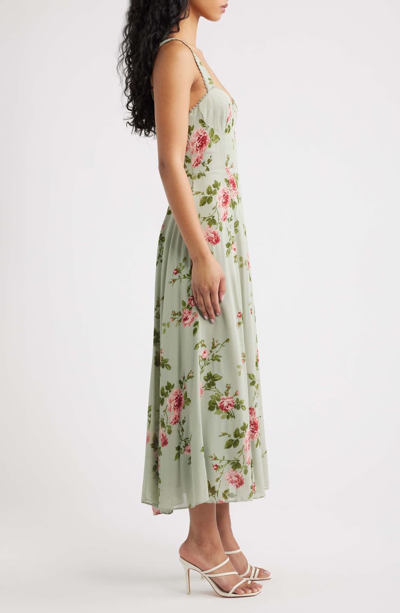 Reformation Lela Floral Print Midi Dress, Alternate, color, Chorus