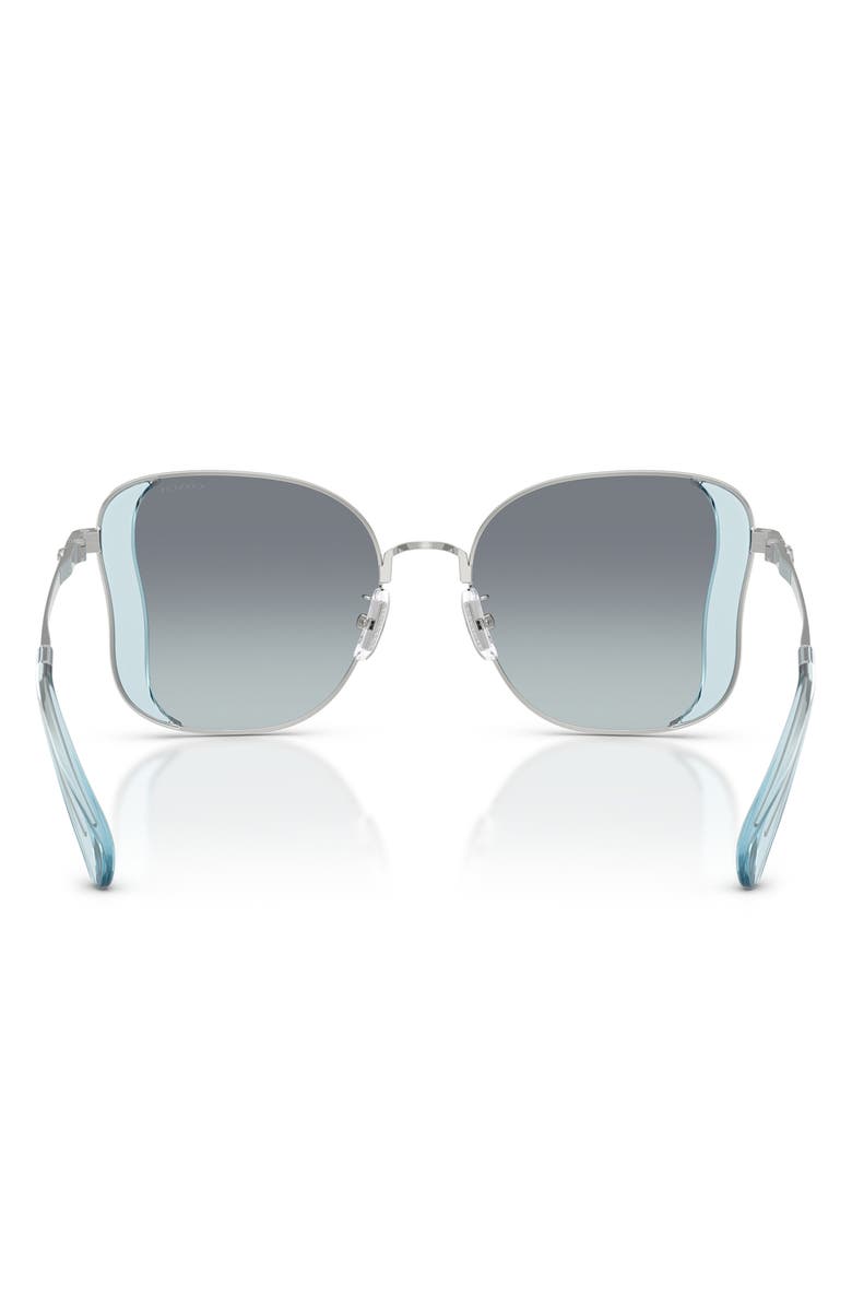 COACH 50mm Gradient Square Sunglasses, Alternate, color, Ocean / Silver