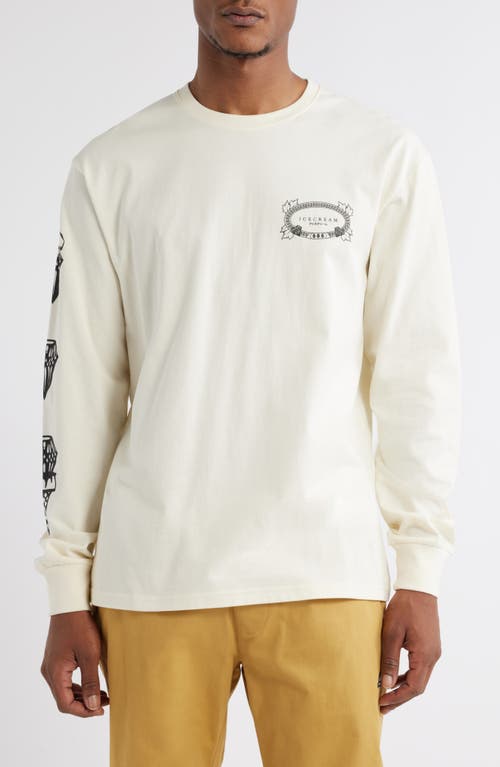 ICECREAM GFH/GFW Logo Long Sleeve Graphic T-Shirt in Antique White 