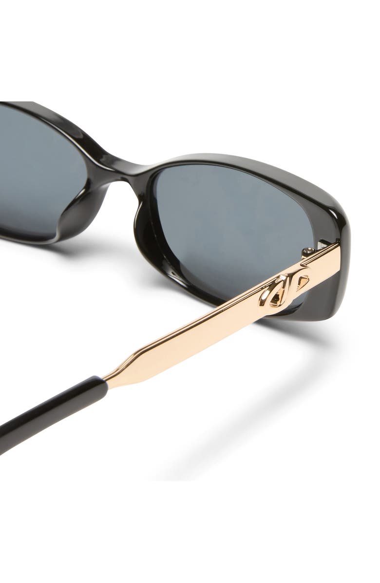 Le Specs Lil' Starlight 54mm Rectangular Sunglasses, Alternate, color, Black/Smoke Mono