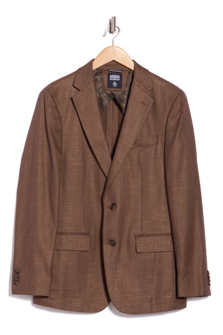 Two Button Notch Lapel Sport Coat, Alternate, color, BROWN
