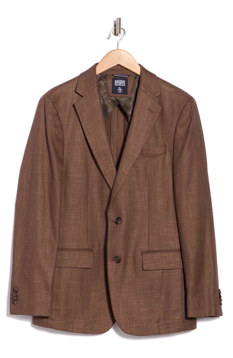 Original Penguin Two Button Notch Lapel Sport Coat, Alternate, color, Brown