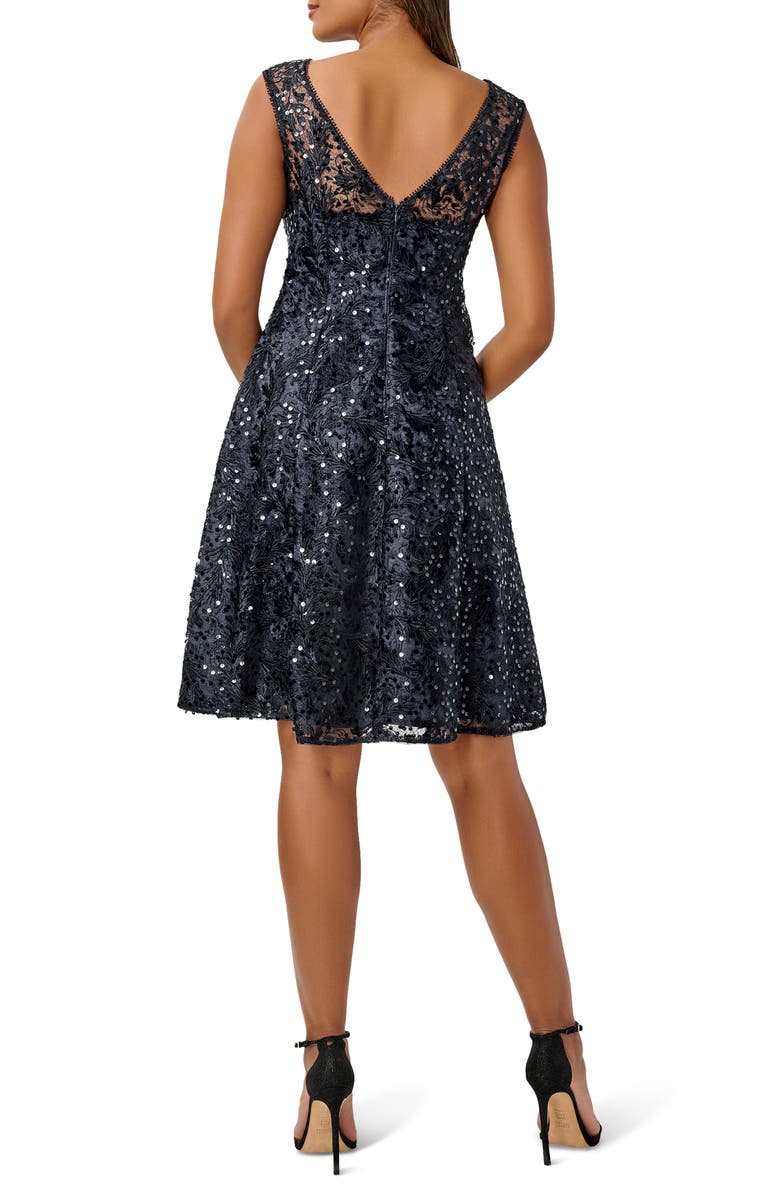 Adrianna Papell Embroidered Lace Cocktail Dress, Alternate, color, 