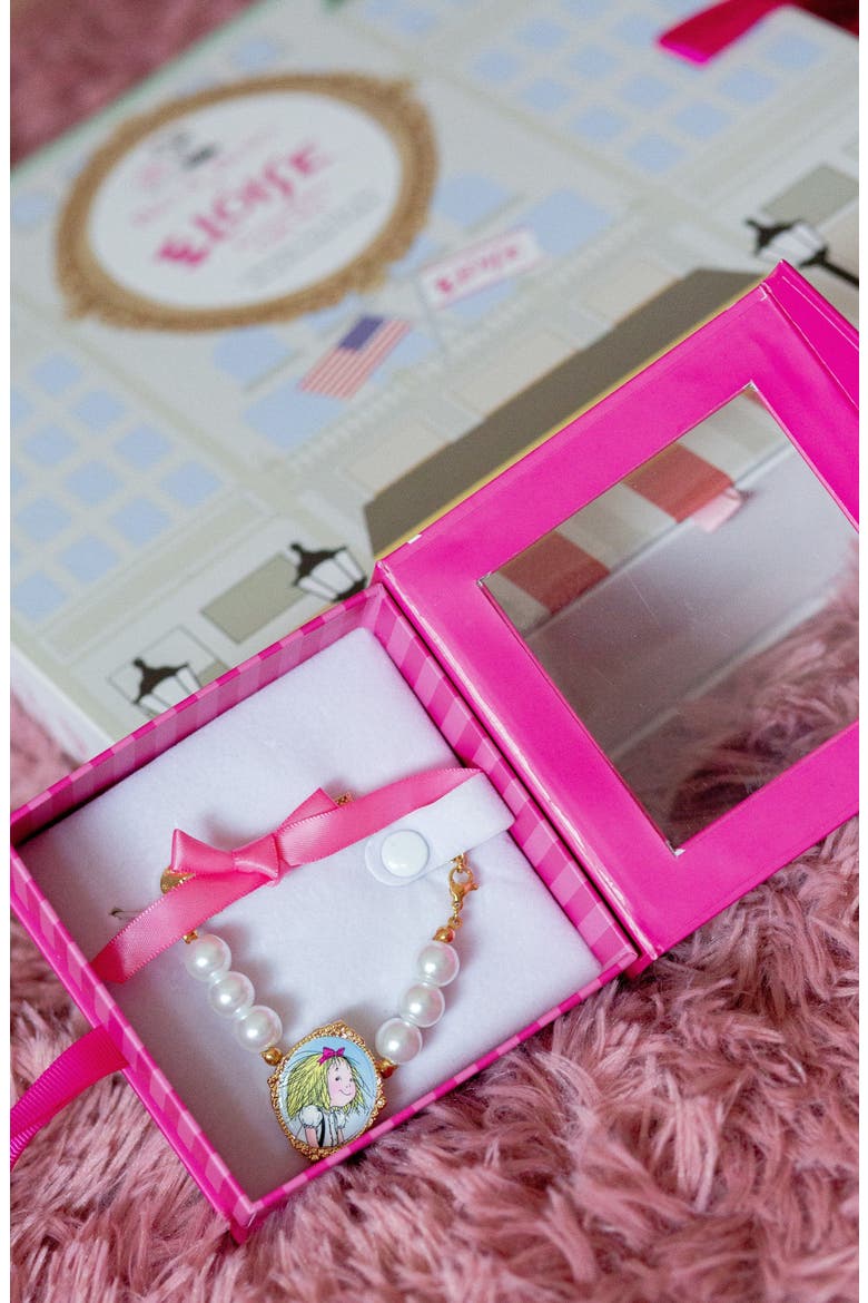 Eloise x Bits & Bows Bow Pearls Cameo Bracelet, Alternate, color, Pink/White