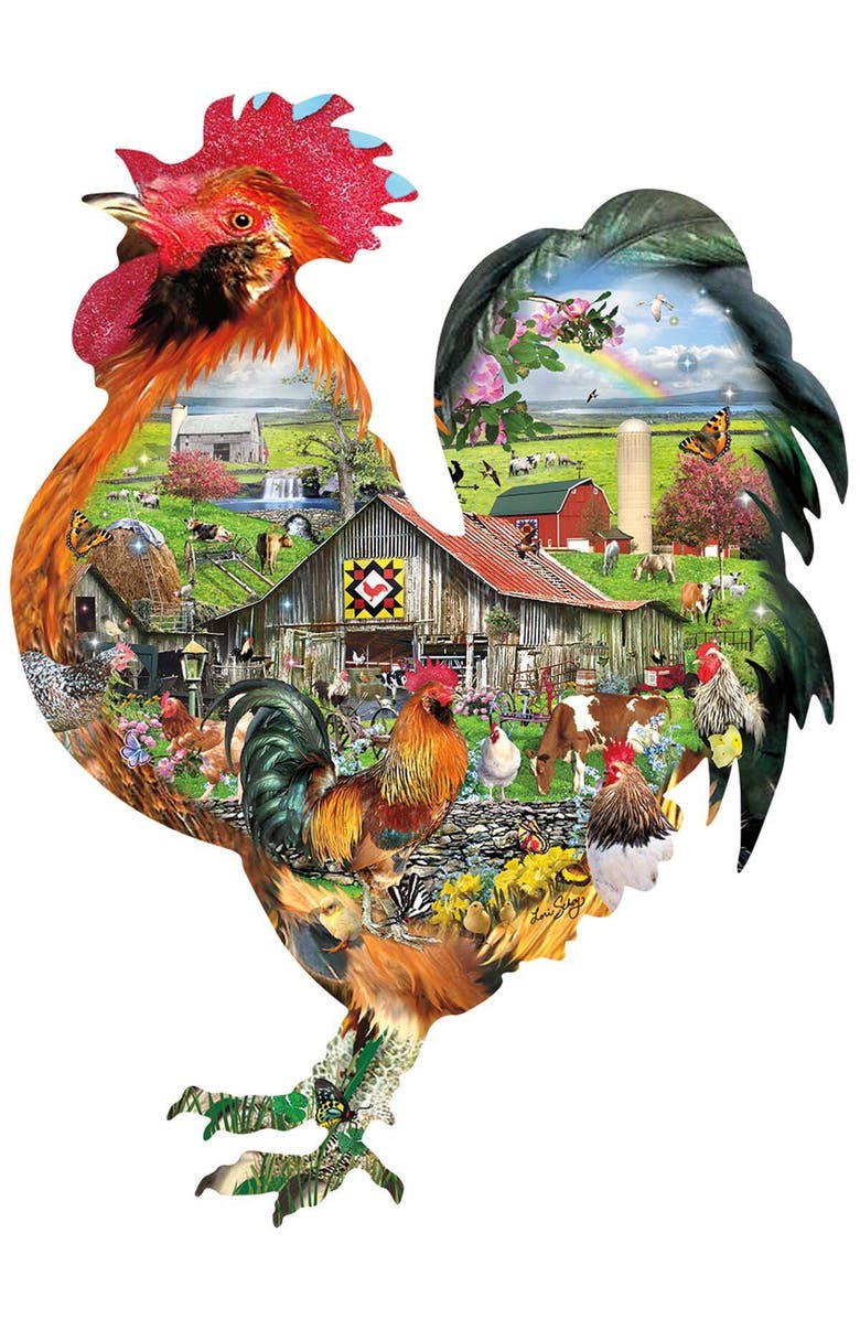 Sunsout Rule the Roost 1000 piece Jigsaw Puzzle for Adults Special Shape, Alternate, color, Multicolor