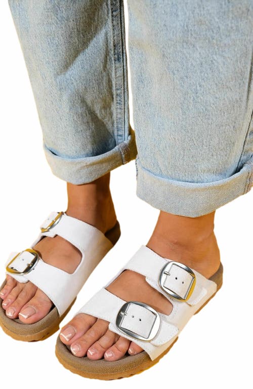 Forever & Always Shoes Ovesta Soft Footbed Leather Slide Sandal In Multi