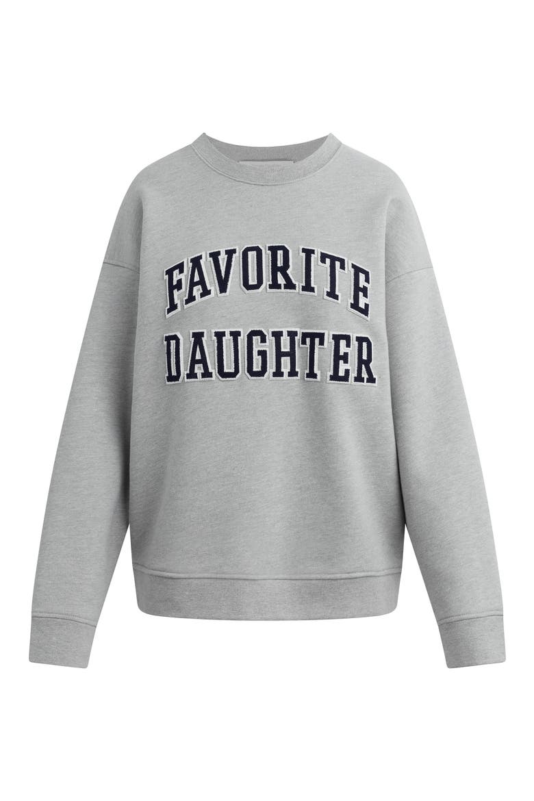 The Embroidery Collegiate Graphic Sweatshirt, Alternate, color, HEATHER GREY/ NAVY