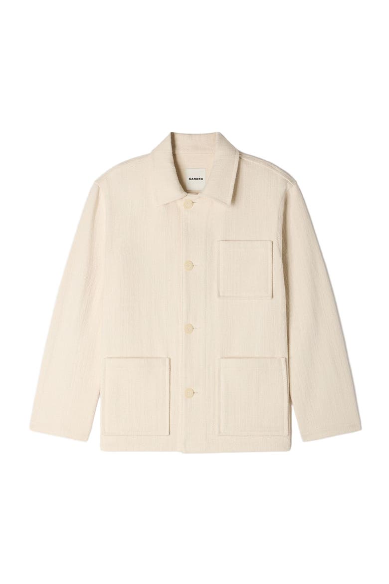 Cotton worker jacket, Alternate, color, Ecru
