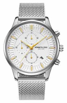 Men's Chronograph Mesh Strap Bracelet Watch, 45mm