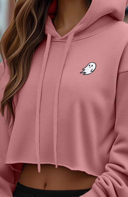 Dalix Womens Ghost Cropped Hoodie In Mauve