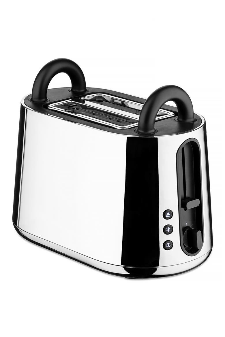 Toru Toaster, Alternate, color, POLISHED STAINLESS STEEL-BLACK