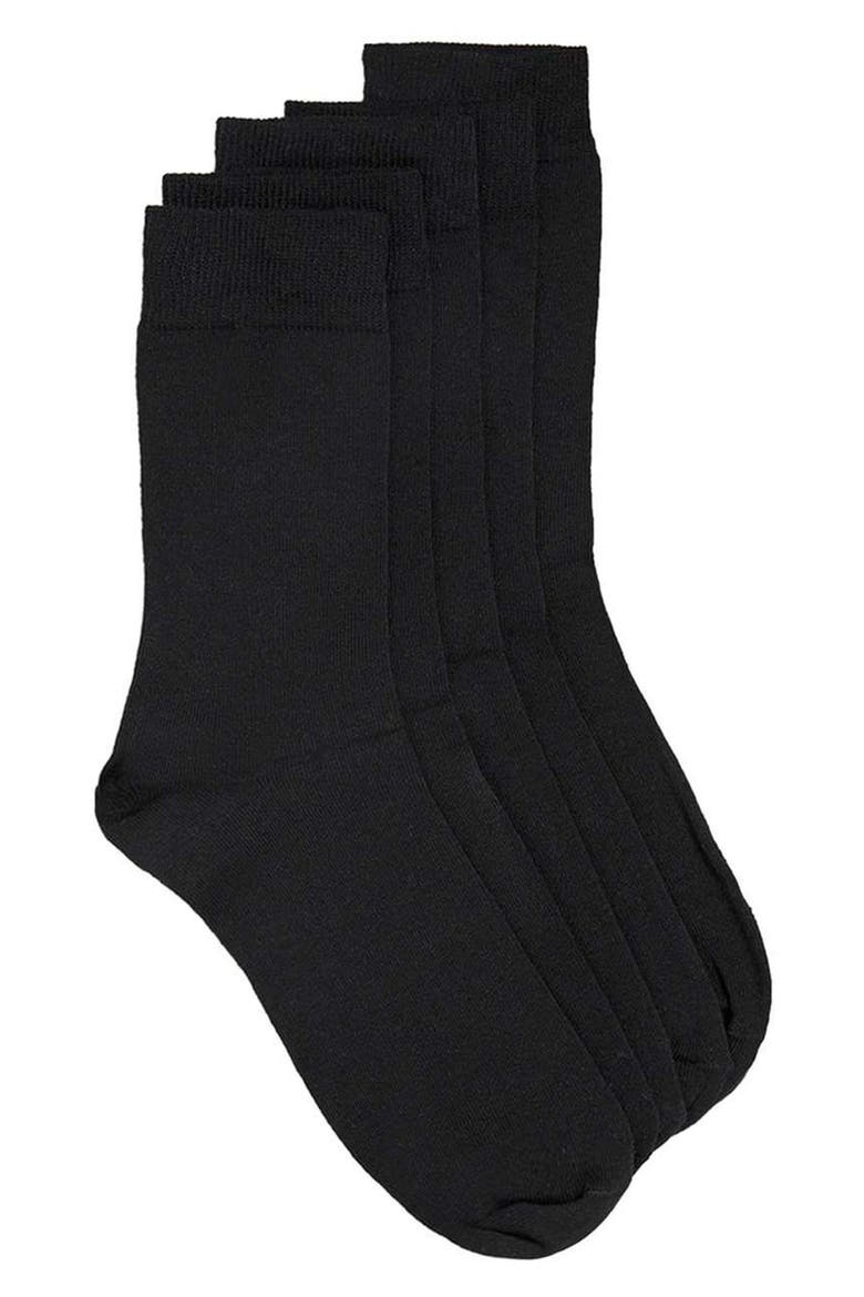 5-Pack Branded Socks, Main, color, BLACK