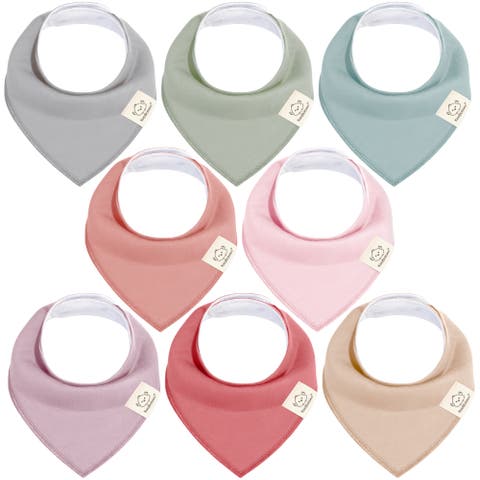 8-Pack Organic Bandana Bibs (Girl)