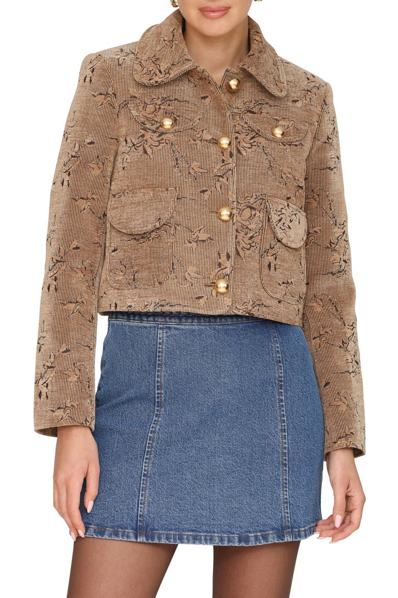 Crop Corduroy Jacket, Alternate, color, FAWN