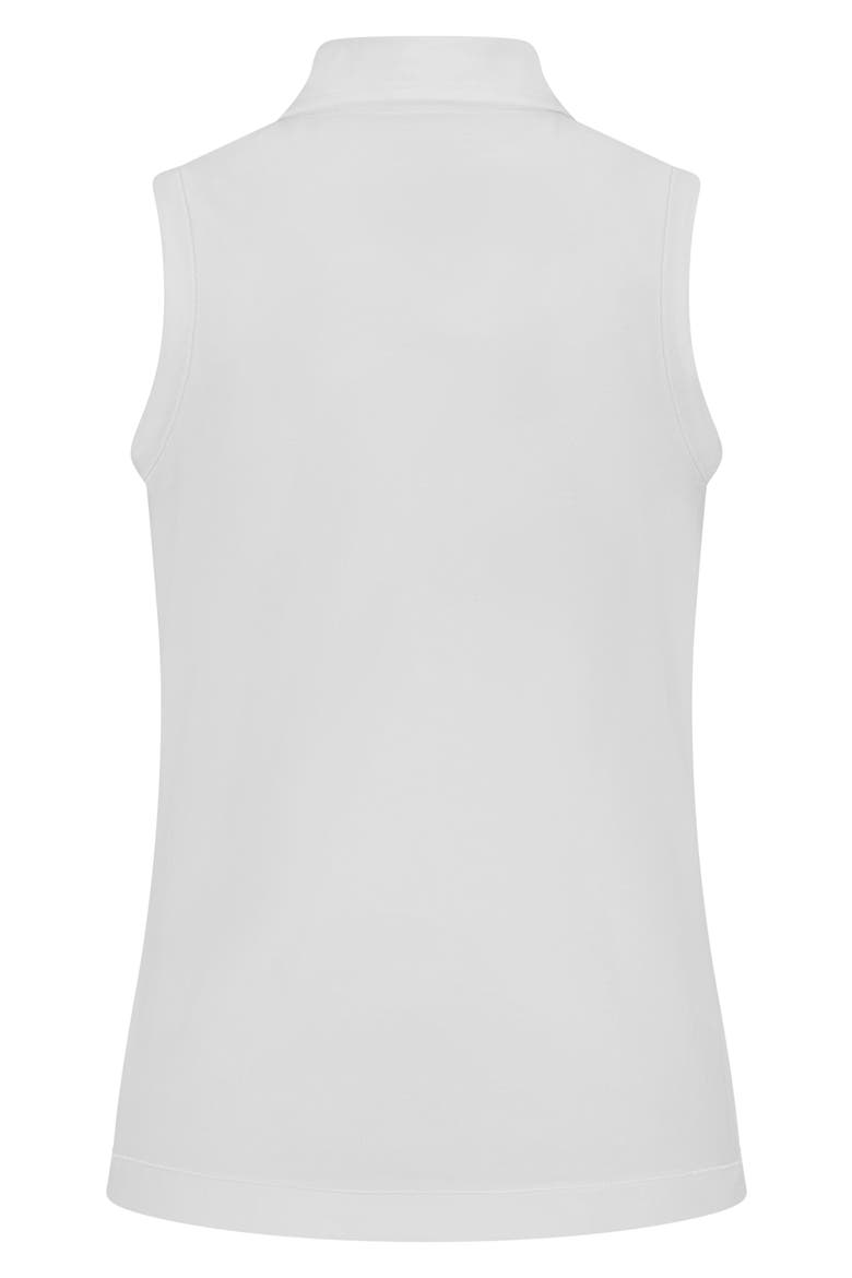 Val Sleeveless Polo with Imitation Pearl Buttons, Alternate, color, WHITE