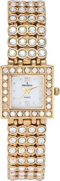 Peugeot Jeweled Swarovski Strands Bracelet Watch- 22MM