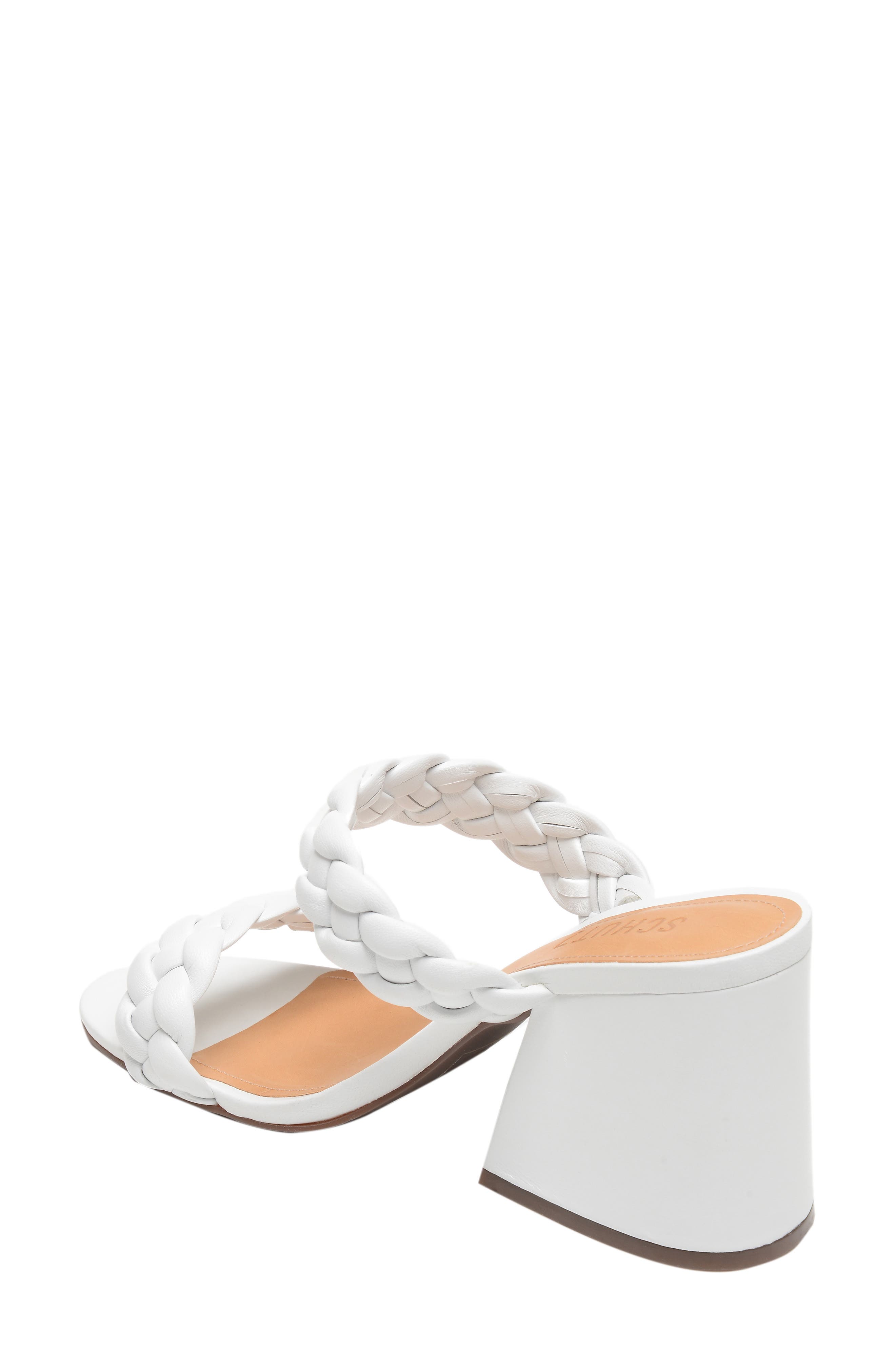 Elida Block Heel Slide Sandal, Alternate, color, WHITE