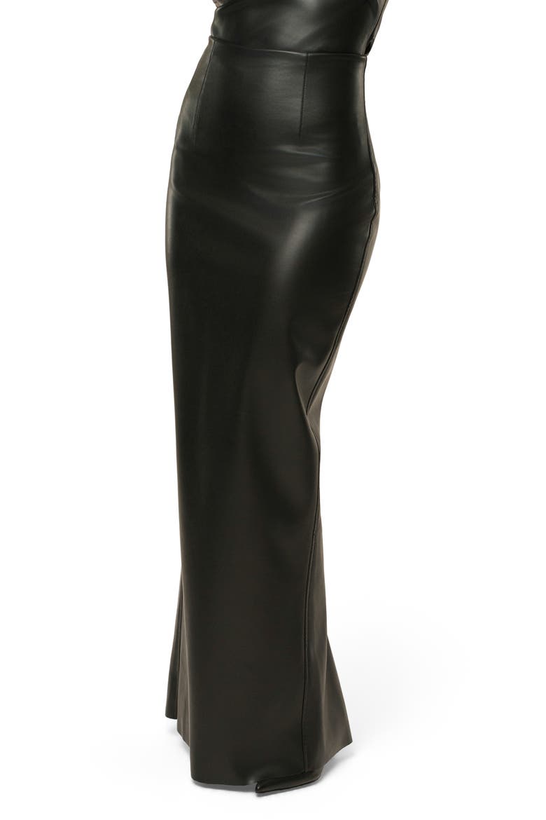 Ace Faux Leather Maxi Skirt, Alternate, color, BLACK