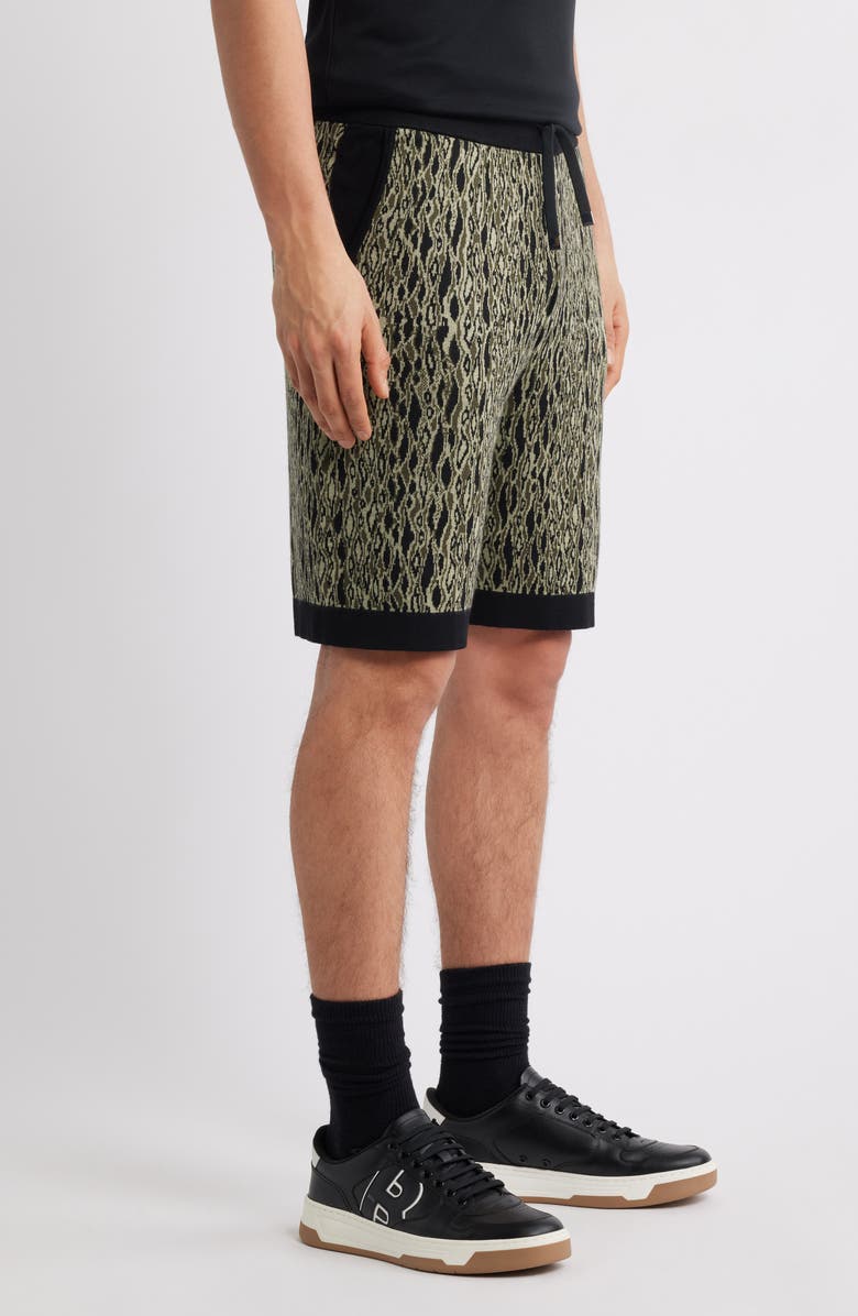 HUGO Sgoey Jacquard Knit Drawstring Shorts, Alternate, color, Open Green