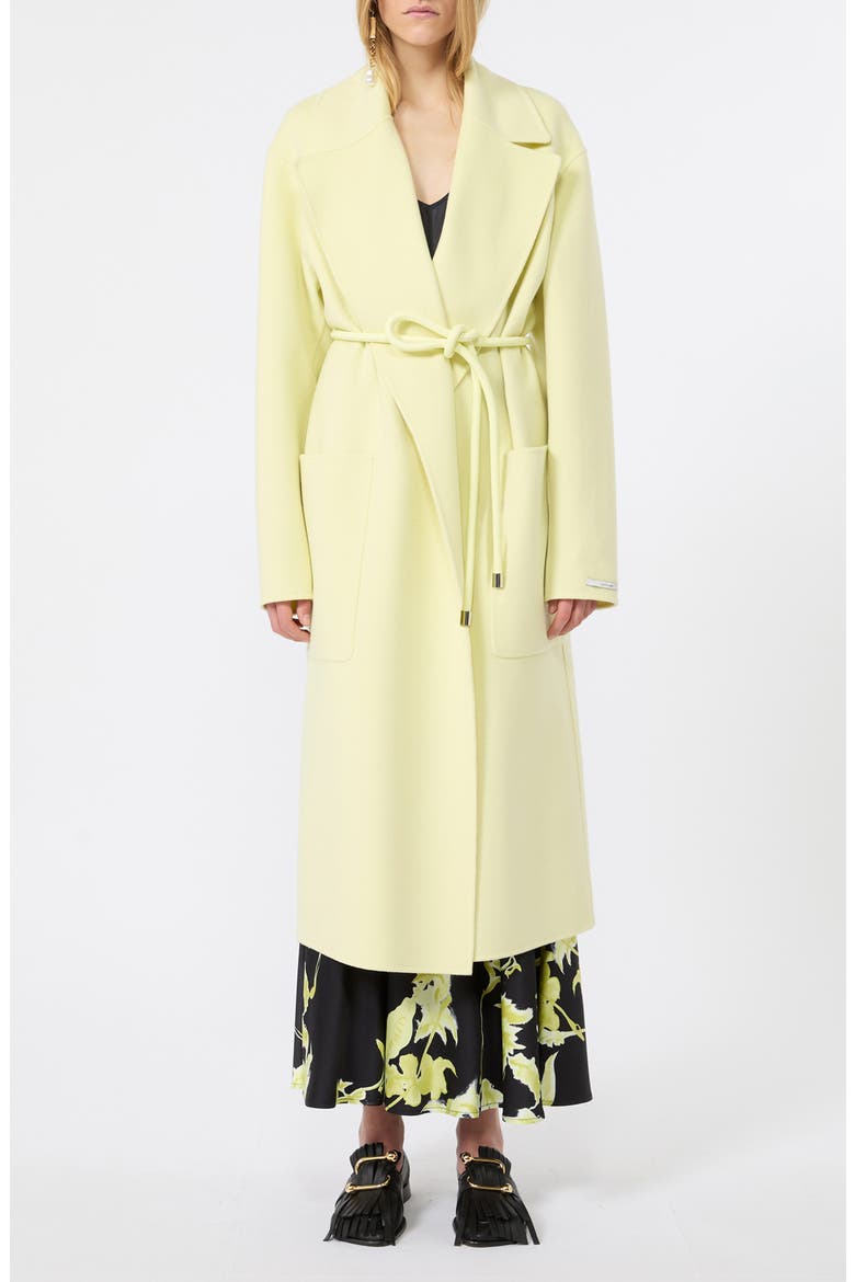 Zannata Belted Vigin Wool Trench Coat, Main, color, LIGHT YELLOW