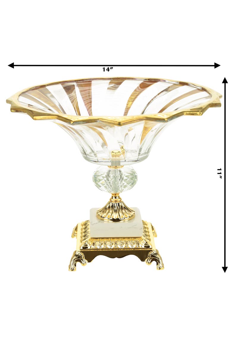 Footed Pedestal Bowl, Alternate, color, Amber