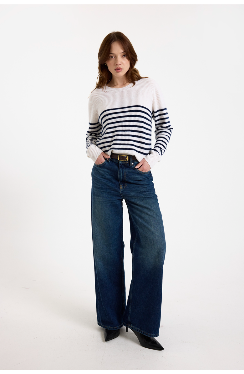 Brodie Pure Cashmere Kate Crew Neck 100% Cashmere Sweater, Alternate, color, Organic White