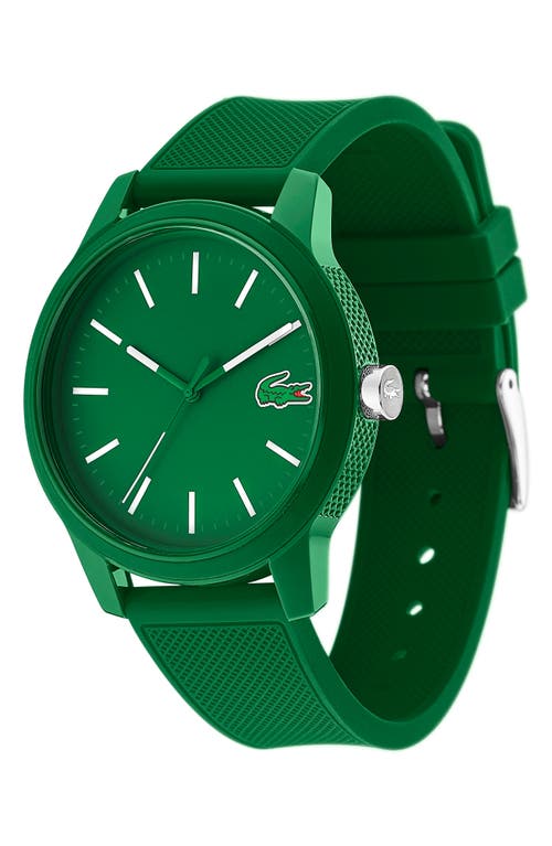 Lacoste 12.12 Chronograph Silicone Band Watch, 44mm In Green