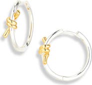 The M Jewelers Two-Tone Knot Hoop Earrings